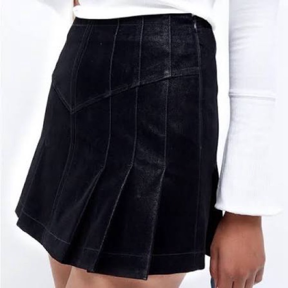 Free People Dresses & Skirts - Free People Sugar and Spice Vegan Leather Black Mini Skirt Size 6